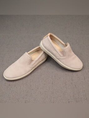 ECCO Soft 7 Slip-On Sneakers Grey Rose Powder Leather US 7-7.5